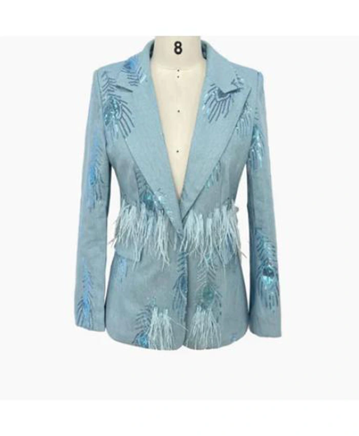Niecy Nash All is Fair S01 Sequin Embellished Peacock Blazer For Sale