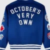 OVO x New Era x MLB Toronto Blue Varsity Jacket Back