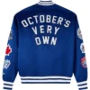 OVO x New Era x MLB Toronto Blue Varsity Jacket For Sale