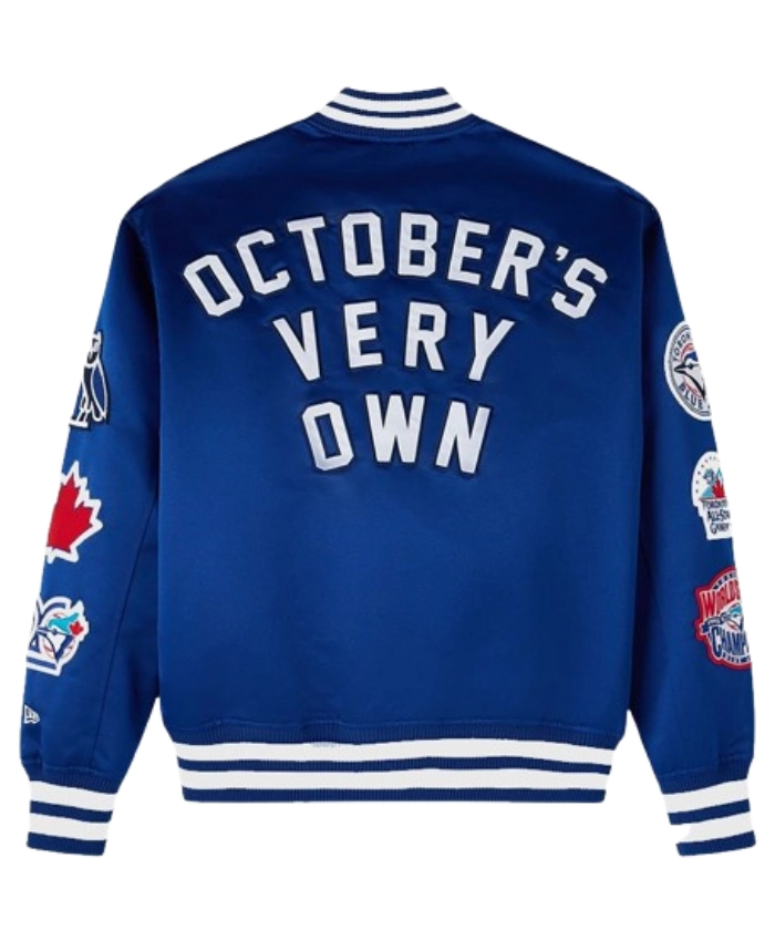 OVO x New Era x MLB Toronto Blue Varsity Jacket For Sale