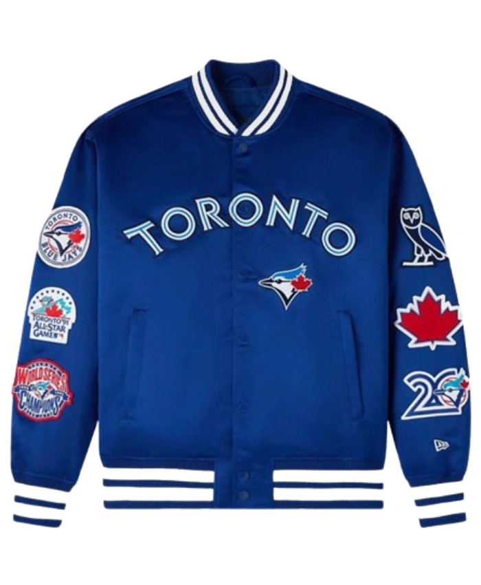 OVO x New Era x MLB Toronto Blue Varsity Jacket