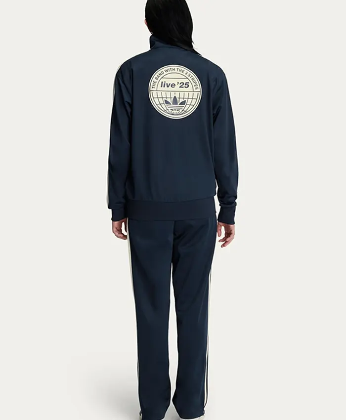 Oasis x Adidas 2025 White Stipped Tracksuit Blue Back