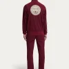 Oasis x Adidas 2025 White Stipped Tracksuit Maroon Back (1)