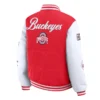 Ohio State Buckeyes Varsity Puffer Scarlet and White Full-Snap Jacket