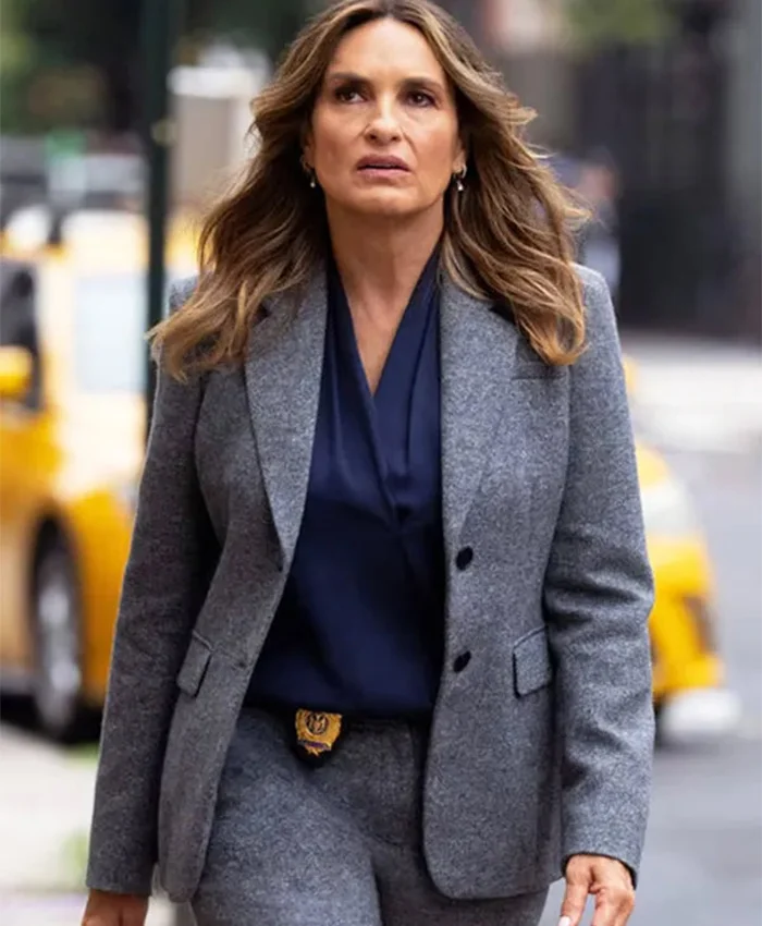 Olivia Benson Law and Order SVU S27 Grey Blazer Front