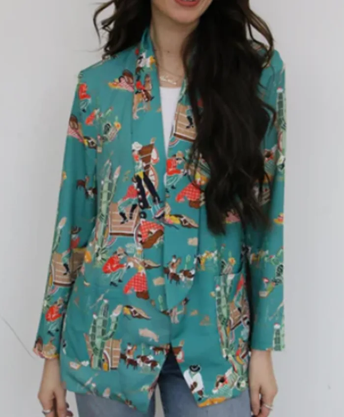 Olivia Harms The Road S01 Printed Blazer For Sale