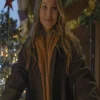 Olivia Holt Jingle Bell Heist Brown Long Coat
