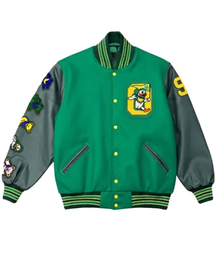 Oregon Nike Grateful Ducks Lettermens Bomber Jacket