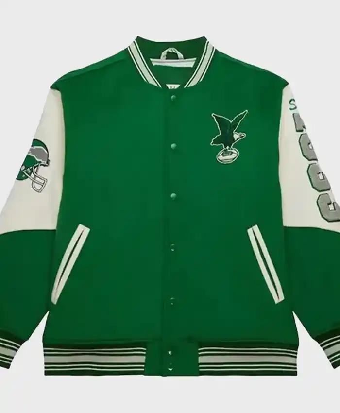Philadelphia Eagles Kelly Green Vintage Varsity Jacket