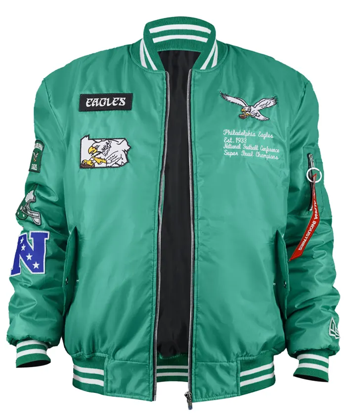 Philadelphia Eagles New Era x Alpha Bomber Jacket - Buy Now