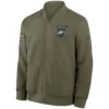 Philadelphia Eagles Salute to Service Olive Bomber Jacket