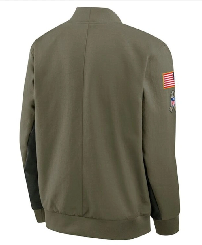 Philadelphia Eagles Salute to Service Olive Bomber Jacket For Sale