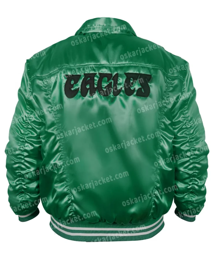 Philadelphia Eagles Silver Tab Trucker Green Satin Jacket