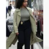 Renee Curry Law and Order SVU S27 Green Trench Coat