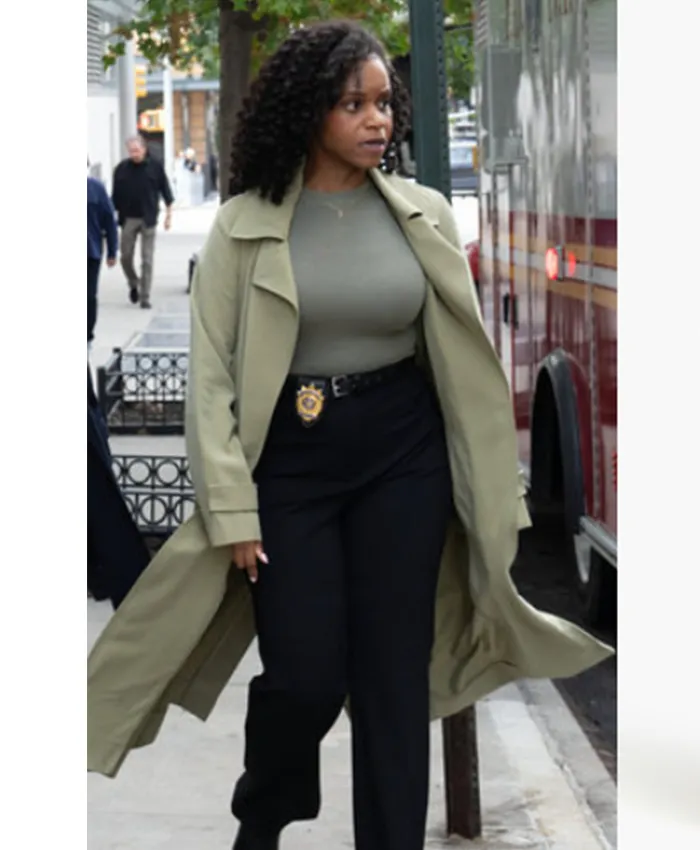 Renee Curry Law and Order SVU S27 Green Trench Coat