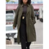 Renee Curry Law and Order SVU S27 Olive Cotton Coat