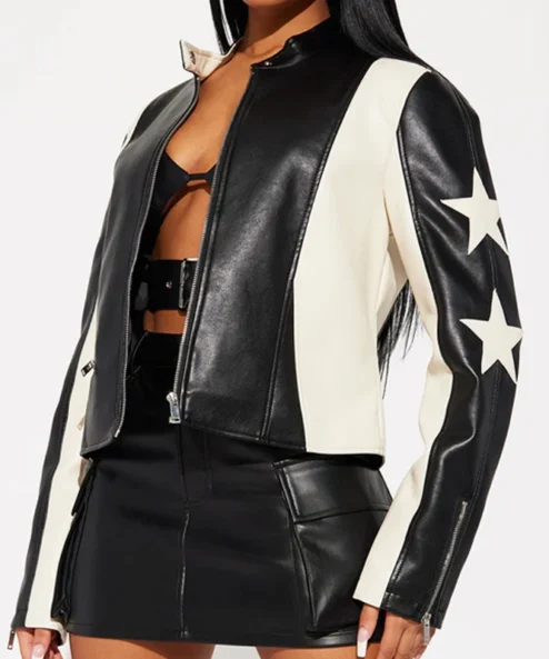RhonniRose Mantilla Beyond the Gates Leather Jacket For Sale