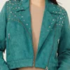 River Heartland S19 Studded Fringe Teal Jacket For Sale