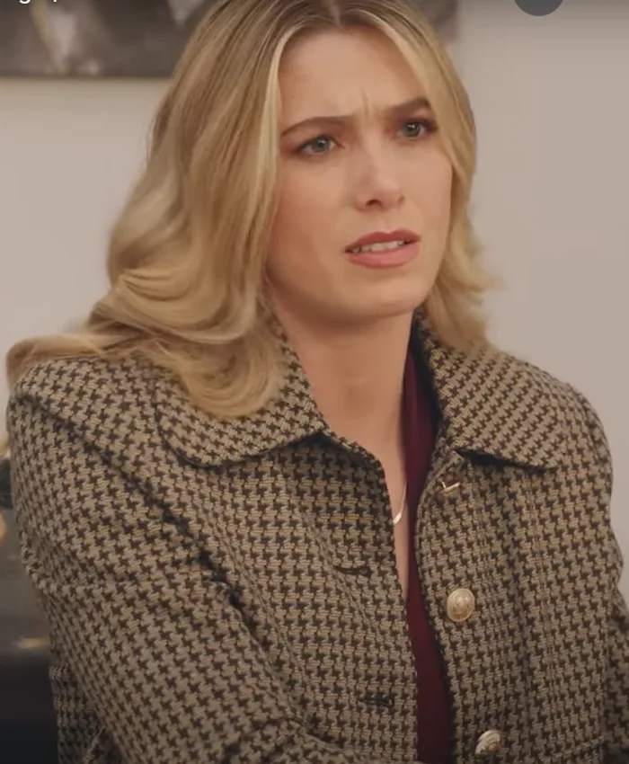 Rose Reid Christmas on Every Page Checked Jacket For Sale