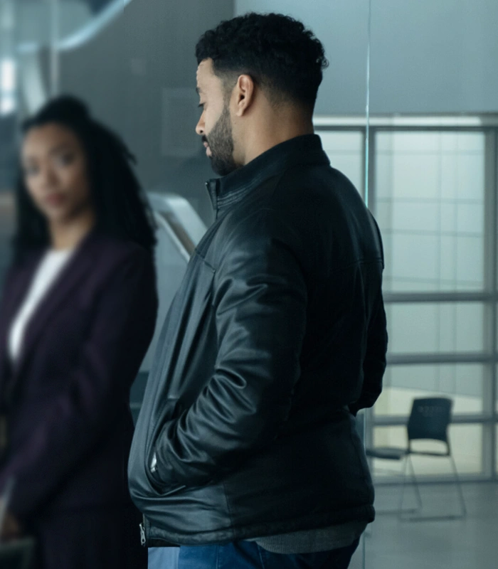 Ryan Broussard Boston Blue S01 Black Leather Jacket For Sale