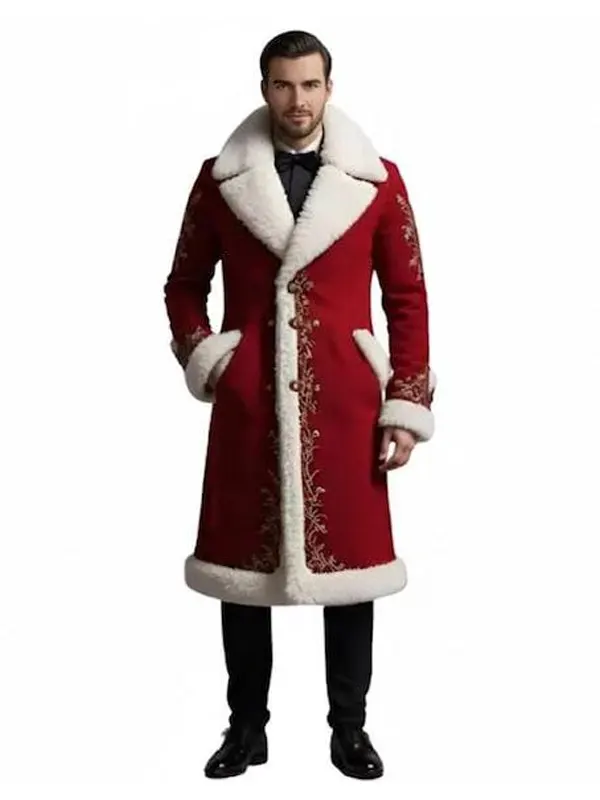 Santa Claus Christmas Red Wool Coat