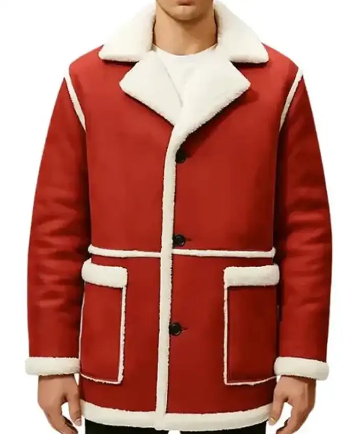 Santa Claus Red Christmas Shearling Jacket