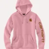 Shop Carhartt Sleeve Logo Pink Hoodie