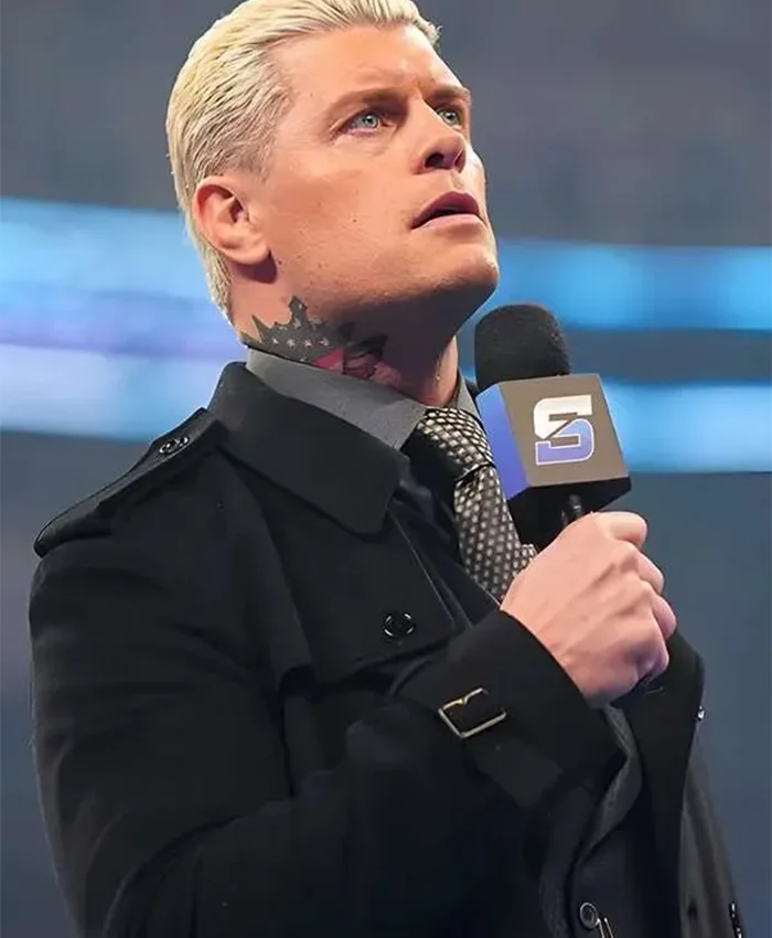 Shop Cody Rhodes SmackDown 2025 Black Wool Coat
