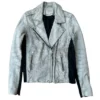 Shop Daryn Carp The Today Show Silver Metallic Leather Biker Jacket