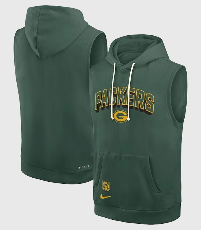 Shop Green Bay Packers Sleeveless Hoodie