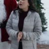 Shop Janel Parrish Christmas on Duty Grey Puffer Jacket