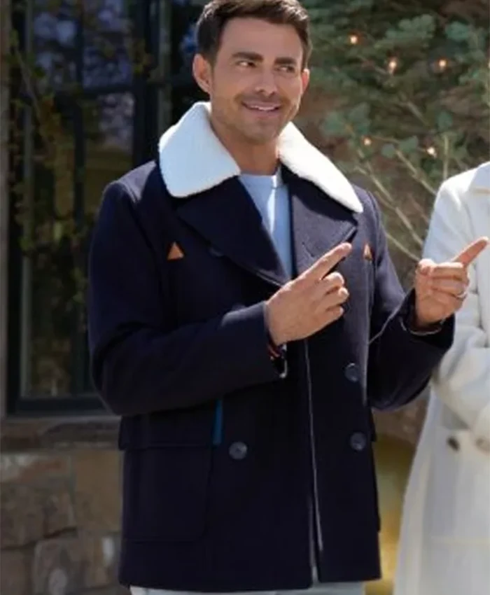 Shop Jonathan Bennett Finding Mr Christmas S02 Blue Wool Coat
