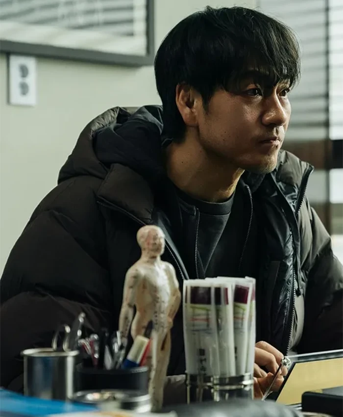 Shop Jun Hee Lee Karma Hooded Puffer Jacket