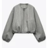 Shop Kelli Giddish Law and Order SVU S27 Grey Bomber Jacket