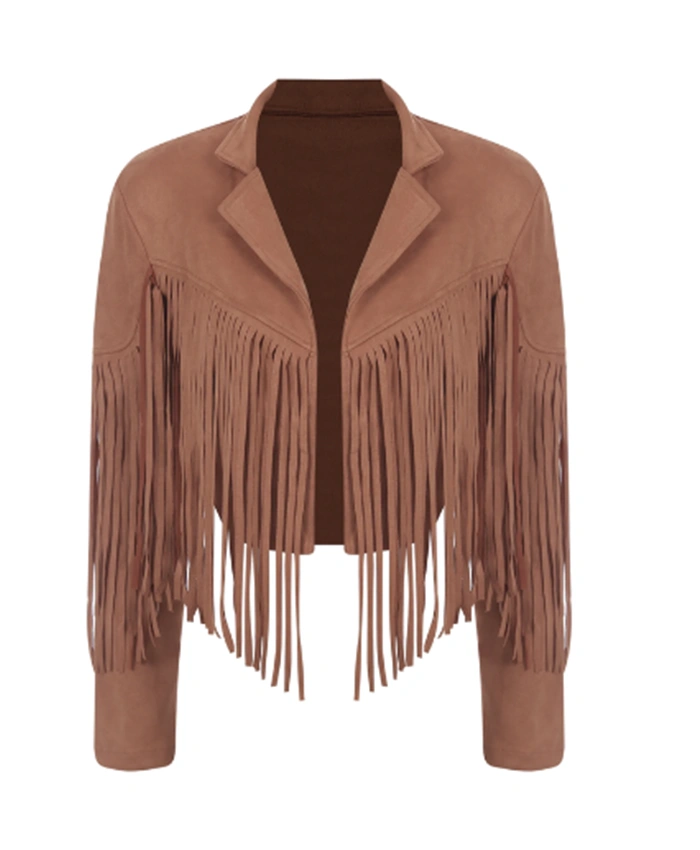 Shop Melissa Peterson Finding Mr Christmas S02 Brown Fringe Jacket