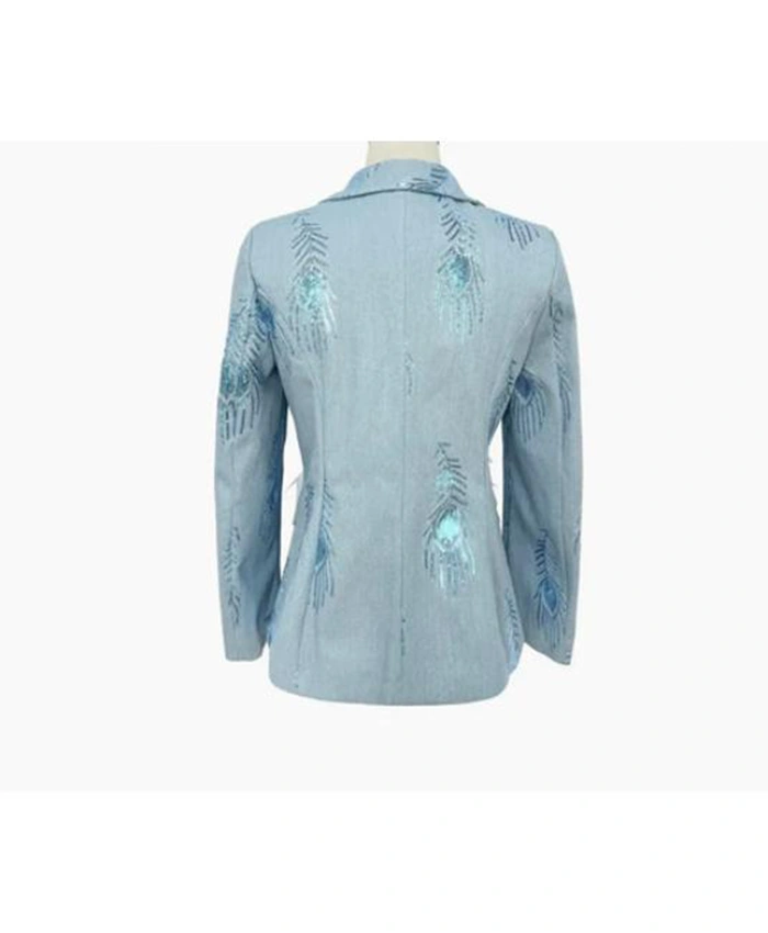 Shop Niecy Nash All is Fair S01 Sequin Embellished Peacock Blazer