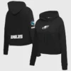 Shop Women Philadelphia Eagles Pro Standard Black Cropped Hoodie