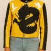 Singer Dua Lipa Buenos Aires Dragon Yellow and Black Leather Jacket