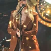 Singer Miranda Lambertl CMA Awards 2025 Brown Suede Leather Blazer