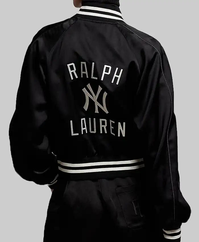 Singer Shoshana Bean New York Yankees Black Satin Jacket