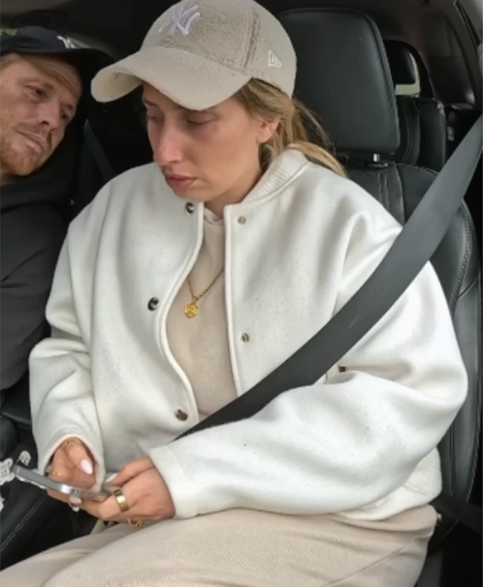 Stacey Solomon Stacey and Joe S02 White Bomber Jacket
