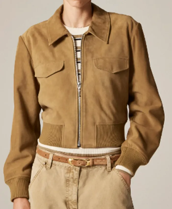 Stella Kidd Chicago Fire S14 Suede Bomber Jacket For Sale