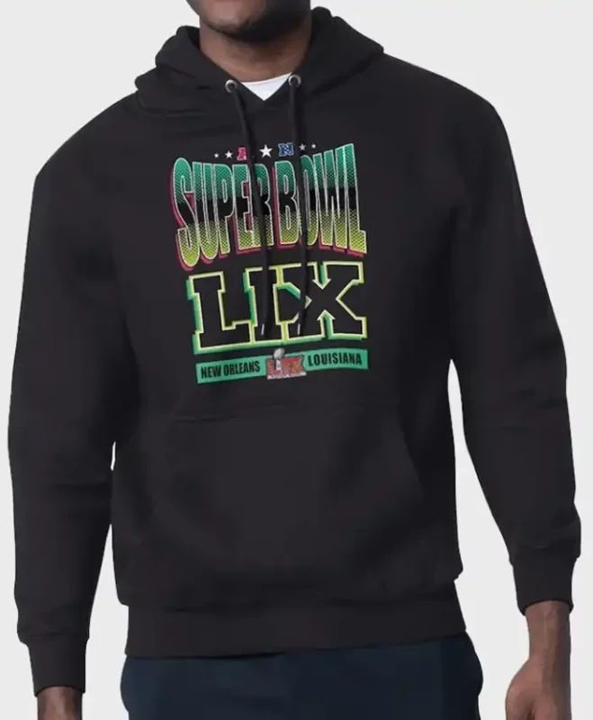 Super Bowl LIX Graphic Starter Black Hoodie