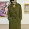 Talisa Garcia Frauds S01 Green Trench Coat