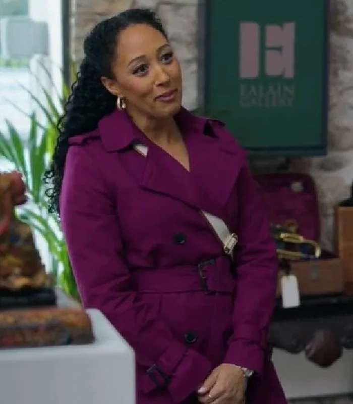 Tamera Mowry-Housley Haunted Harmony Mysteries Buried at C Purple Coat For Sale