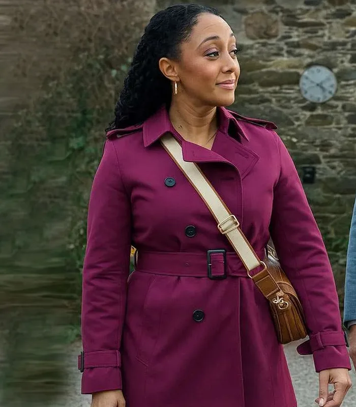 Tamera Mowry-Housley Haunted Harmony Mysteries Buried at C Purple Coat