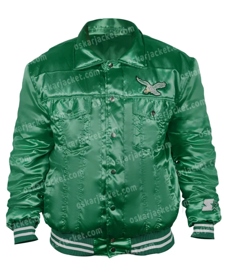 Team Philadelphia Eagles Silver Tab Trucker Green Jacket