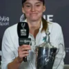 Tennis player Elena Rybakina WTA Finals White Jacket