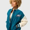Terez Philadelphia Eagles Zip up Bomber Jacket