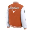 Texas Longhorns Varsity Puffer Burnt Orange and White Full-Snap Jacket